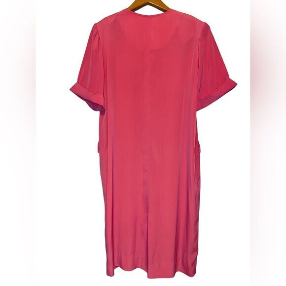 VTG Henry Lee coral pink midi length house dress muumuu robe - Picture 6 of 9